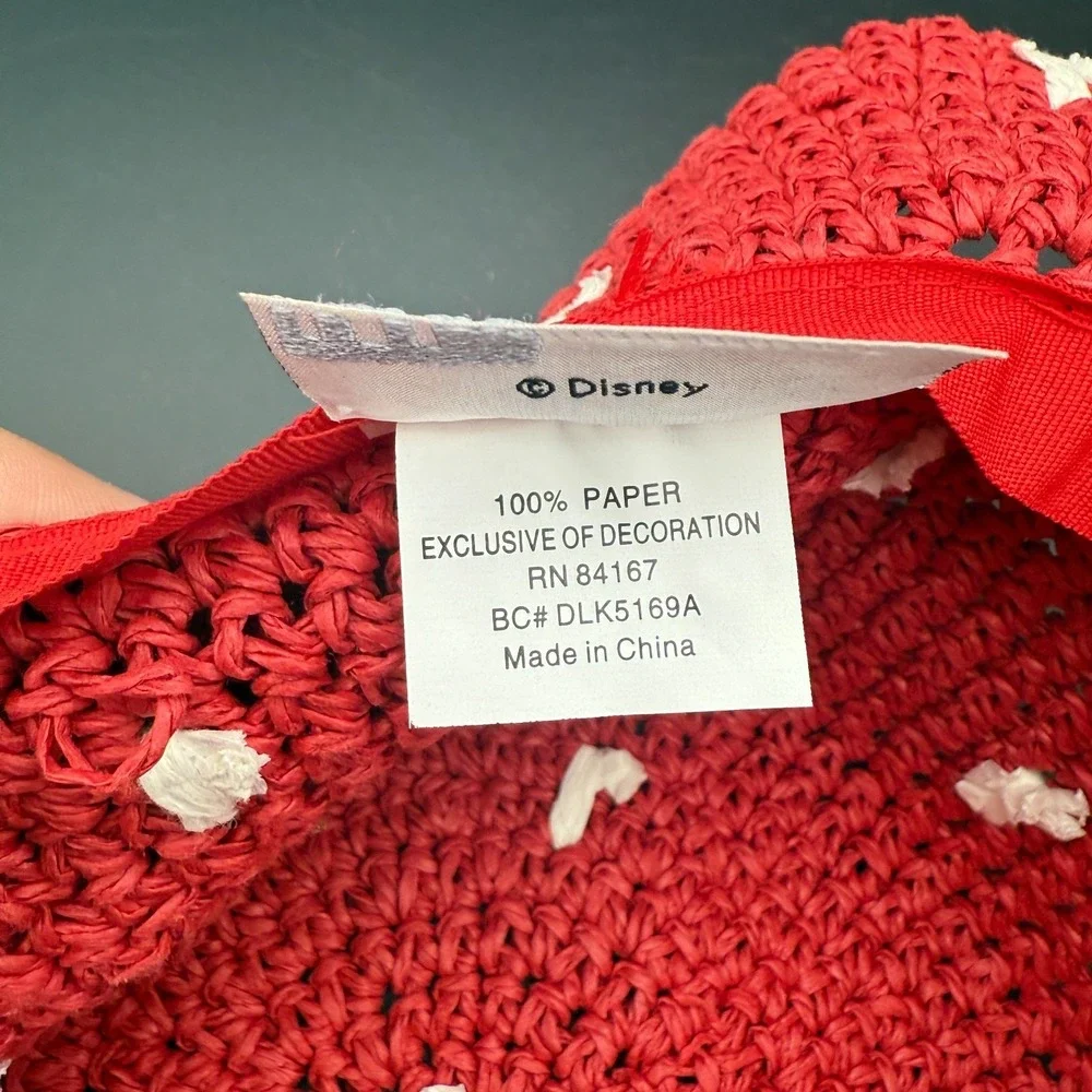 Disney Kids Minnie Mouse Straw Sun Hat Red Size‎ Small Beach Vacation